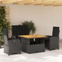 Juego comedor jardín 4 piezas con cojines ratán sintético negro de , Conjuntos de jardín - Ref: Foro24-3277332, Precio: 494,8...