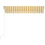 Yellow and white automatic retractable awning 300x250 cm by vidaXL, Awnings - Ref: Foro24-3068868, Price: 313,23 €, Discount: %