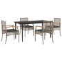 Set comedor de jardín 5 piezas con cojines ratán sintético gris de , Conjuntos de jardín - Ref: Foro24-3213613, Precio: 357,7...