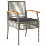 Set comedor de jardín 5 piezas con cojines ratán sintético gris de , Conjuntos de jardín - Ref: Foro24-3213613, Precio: 357,7...