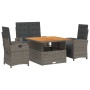 Juego de comedor de jardín 4 piezas con cojines ratán PE gris de , Conjuntos de jardín - Ref: Foro24-3277345, Precio: 534,80 ...