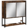 Armario con espejo baño madera roble ahumado 60x16x60 cm de , Tocadores de baño - Ref: Foro24-842423, Precio: 68,12 €, Descue...
