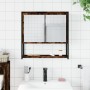 Armario con espejo baño madera roble ahumado 60x16x60 cm de , Tocadores de baño - Ref: Foro24-842423, Precio: 68,12 €, Descue...