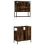 Set de muebles baño 2 pzas madera contrachapada roble ahumado de , Muebles de baño - Ref: Foro24-3214657, Precio: 104,37 €, D...