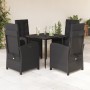 Set de muebles jardín 5 pzas con cojines ratán sintético negro de , Conjuntos de jardín - Ref: Foro24-3212312, Precio: 536,82...