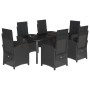 Set de comedor de jardín 7 pzas y cojines ratán sintético negro de , Conjuntos de jardín - Ref: Foro24-3212325, Precio: 767,0...