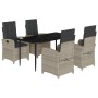 Set comedor de jardín 5 pzas cojines ratán sintético gris claro de , Conjuntos de jardín - Ref: Foro24-3212414, Precio: 621,0...