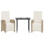 Sillas y mesita de jardín 3 piezas ratán sintético cojín beige de , Conjuntos de jardín - Ref: Foro24-3212570, Precio: 376,25...