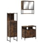 Set de muebles baño 3 pzas madera contrachapada roble ahumado de , Muebles de baño - Ref: Foro24-3214697, Precio: 161,38 €, D...