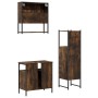 Set de muebles baño 3 pzas madera contrachapada roble ahumado de , Muebles de baño - Ref: Foro24-3214697, Precio: 161,38 €, D...