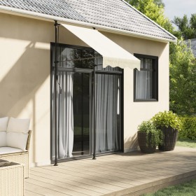 Toldo retráctil de tela y acero crema 100x150 cm de , Toldos - Ref: Foro24-368743, Precio: 81,13 €, Descuento: %