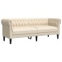 Sofá Chesterfield de 3 plazas lino de , Sofás - Ref: Foro24-372563, Precio: 340,48 €, Descuento: %