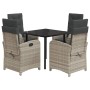 Set comedor de jardín 5 pzas cojines ratán sintético gris claro de , Conjuntos de jardín - Ref: Foro24-3212421, Precio: 567,2...