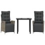 Set comedor de jardín 3 piezas con cojines ratán sintético gris de , Conjuntos de jardín - Ref: Foro24-3213427, Precio: 347,6...