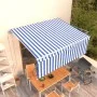 Toldo automático retráctil con persiana azul y blanco 4,5x3 m by vidaXL, Awnings - Ref: Foro24-3069326, Price: 421,04 €, Disc...