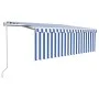 Toldo automático retráctil con persiana azul y blanco 4,5x3 m by vidaXL, Awnings - Ref: Foro24-3069326, Price: 421,04 €, Disc...