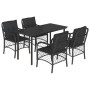 Set de muebles jardín 5 pzas con cojines ratán sintético negro de , Conjuntos de jardín - Ref: Foro24-3212105, Precio: 494,29...