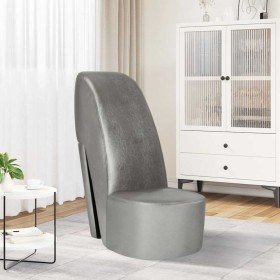 Sillón con forma de zapato de tacón cuero sintético plateado en Sillones | Comprar online en Foru.es