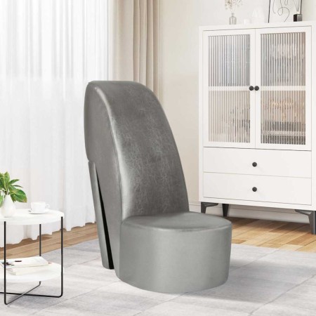 Sillón con forma de zapato de tacón cuero sintético plateado en Sillones | Comprar online en Foru.es