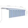 Toldo automático retráctil con persiana azul y blanco 4,5x3 m by vidaXL, Awnings - Ref: Foro24-3069326, Price: 421,04 €, Disc...