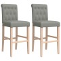 Taburetes altos 2 uds madera maciza de caucho y tela de , Taburetes de cocina - Ref: Foro24-4006214, Precio: 131,35 €, Descue...