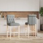Taburetes altos 2 uds madera maciza de caucho y tela de , Taburetes de cocina - Ref: Foro24-4006214, Precio: 131,35 €, Descue...