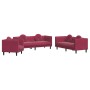 Juego de sofás con cojines 3 piezas terciopelo rojo tinto de , Sofás - Ref: Foro24-3209251, Precio: 644,48 €, Descuento: %