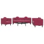 Juego de sofás con cojines 3 piezas terciopelo rojo tinto de , Sofás - Ref: Foro24-3209251, Precio: 644,48 €, Descuento: %