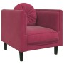 Juego de sofás con cojines 3 piezas terciopelo rojo tinto de , Sofás - Ref: Foro24-3209251, Precio: 644,48 €, Descuento: %