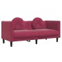 Juego de sofás con cojines 3 piezas terciopelo rojo tinto de , Sofás - Ref: Foro24-3209251, Precio: 644,48 €, Descuento: %