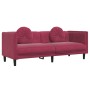 Juego de sofás con cojines 3 piezas terciopelo rojo tinto de , Sofás - Ref: Foro24-3209251, Precio: 644,48 €, Descuento: %