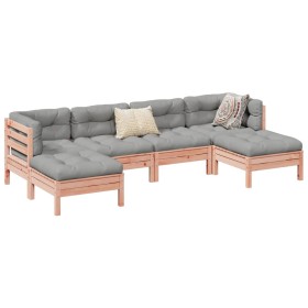 Set de sofás jardín 6 pzas con cojines madera abeto Douglas de , Conjuntos de jardín - Ref: Foro24-3299572, Precio: 481,73 €,...