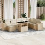 Set de sofás de jardín 9 pzas con cojines ratán sintético beige en Conjuntos de jardín | Comprar online en Foru.es
