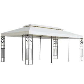 Cenador con doble techo acero blanco 6x3 m de , Carpas y cenadores - Ref: Foro24-362376, Precio: 350,68 €, Descuento: %