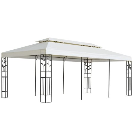 Cenador con doble techo acero blanco 6x3 m de , Carpas y cenadores - Ref: Foro24-362376, Precio: 350,68 €, Descuento: %