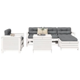 Juego de sofás de jardín 7 pzas madera maciza de pino blanco de , Conjuntos de jardín - Ref: Foro24-3250549, Precio: 551,19 €...