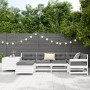 Juego de sofás de jardín 7 pzas madera maciza de pino blanco de , Conjuntos de jardín - Ref: Foro24-3250977, Precio: 508,87 €...