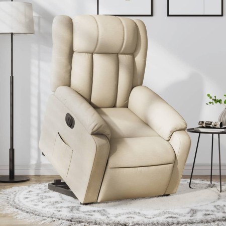 Sillón eléctrico reclinable elevable de tela color crema de , Sillones - Ref: Foro24-3205349, Precio: 357,82 €, Descuento: %