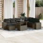 Set de muebles de jardín 9 pzas y cojines ratán sintético gris en Conjuntos de jardín | Comprar online en Foru.es