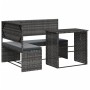 Sofá de jardín en forma de L con mesa y cojines ratán PE gris de , Conjuntos de jardín - Ref: Foro24-362348, Precio: 234,75 €...