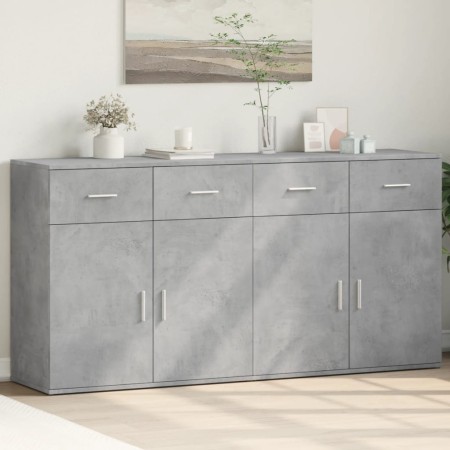 Aparadores 2 uds madera de ingeniería gris hormigón 79x38x80 cm de , Aparadores - Ref: Foro24-3276619, Precio: 199,13 €, Desc...