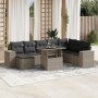 Set muebles jardín 9 pzas y cojines ratán sintético gris claro en Conjuntos de jardín | Comprar online en Foru.es