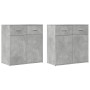 Aparadores 2 uds madera de ingeniería gris hormigón 79x38x80 cm de , Aparadores - Ref: Foro24-3276619, Precio: 199,13 €, Desc...