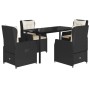 Set de muebles jardín 5 pzas con cojines ratán sintético negro de , Conjuntos de jardín - Ref: Foro24-3262835, Precio: 559,43...