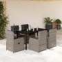 Set comedor jardín 7 pzas y cojines ratán sintético gris claro de , Conjuntos de jardín - Ref: Foro24-3262907, Precio: 820,49...
