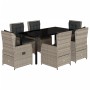 Set comedor jardín 7 pzas y cojines ratán sintético gris claro de , Conjuntos de jardín - Ref: Foro24-3262907, Precio: 820,49...