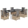 Set comedor de jardín 7 pzas con cojines ratán sintético beige de , Conjuntos de jardín - Ref: Foro24-3263004, Precio: 843,87...