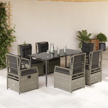 Set comedor jardín 7 pzas y cojines ratán sintético gris claro de , Conjuntos de jardín - Ref: Foro24-3263031, Precio: 691,53...