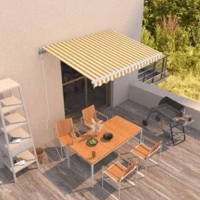 Toldo retráctil automático amarillo y blanco 350x250 cm de vidaXL, Toldos - Ref: Foro24-3068888, Precio: 331,08 €, Descuento: %