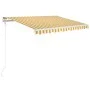 Toldo retráctil automático amarillo y blanco 350x250 cm de vidaXL, Toldos - Ref: Foro24-3068888, Precio: 331,08 €, Descuento: %